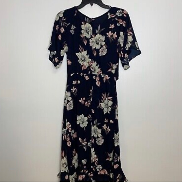 ❤️ Sienna Sky Women’s Blue Pink White Floral Short Sleeve Dress Size Large❤️ - Picture 2 of 12